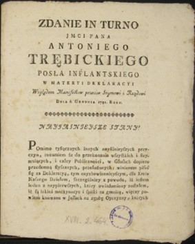 Zdanie in turno Antoniego Trębickiego